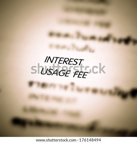 Interest Rate and Usage fee Showing Investment Or Borrowing Percent