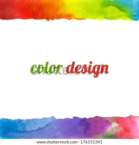rainbow watercolor elements for backgrounds, frames, decoration and design