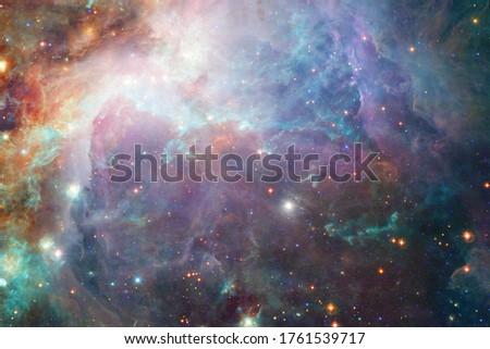 Outer space art. Starfield. Awesome nebulae. Elements of this image furnished by NASA.