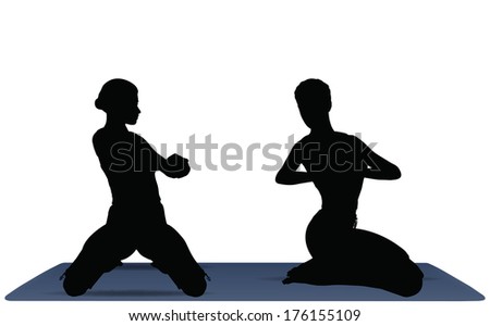 Illustration of Yoga pose on a yoga mat