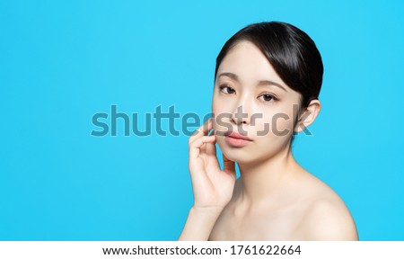 Beauty concept of a young asian woman. Skin care.