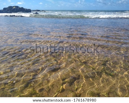 Cristaline water at beautiful beach of Itapuã - Salvador, Bahia, Brazil