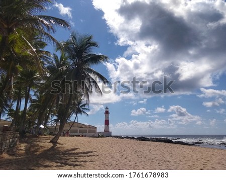 Lighthouse at beautiful beach of Itapuã - Salvador, Bahia, Brazil