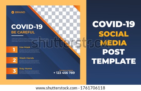 Coronavirus or COVID-19 social media post or web banner template