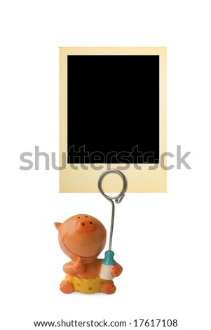 Retro frame for child photo isolated on white background