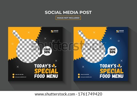 Delicious food social media banner template
