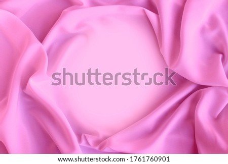 Light pink satin, silk. A pearly shimmer. Background from a fabric with pleats.