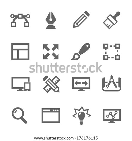 Simple set of design related vector icons for your site or application.