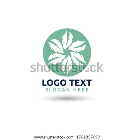  leaf logo ecology nature element vector