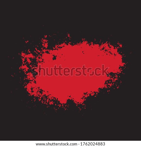 Vector red brush stroke and splatter on black background. Paintbrush grunge design element. Black lives matter