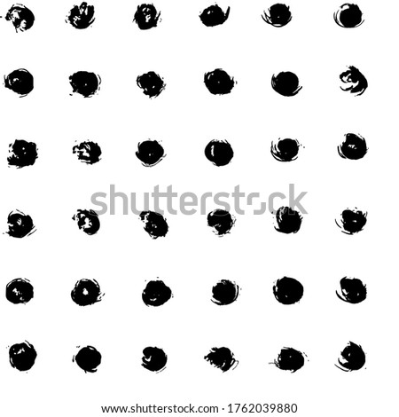 Abstract seamless pattern with dots. Hand drawn textures made with ink. Spot, splash, scribble, stroke. Isolated.