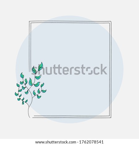 hand drawn doodle square floral with blank empty frame quote text box. Quotation paragraph symbol icon. typography design vector illustration