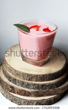 Strawberry cocktail with strawberries and mint. 
