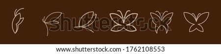 collection of brown butterfly icon designs, butterfly clip art set icon