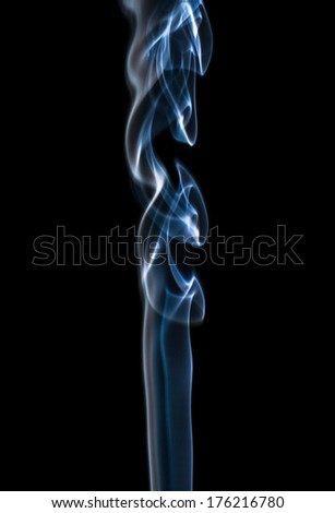 Curling Smoke Isolated on Dark Background