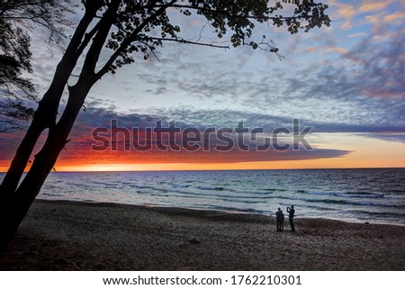 beautiful sunset over sea beach