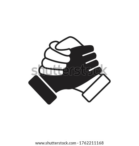 Soul brother handshake icon, thumb clasp handshake or homie handshake isolated on white background, friendship or deal business concept, vector icon for apps and websites