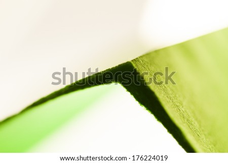 Macro, abstract, background picture of a green paper on paper background 