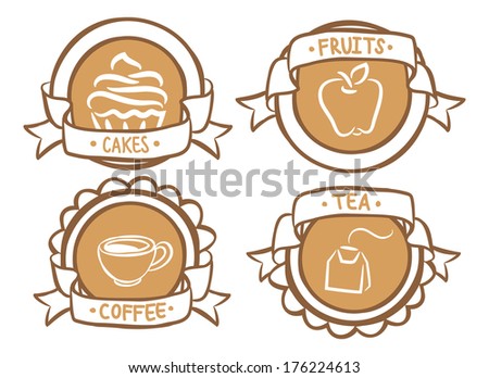 food and drink emblem doodle