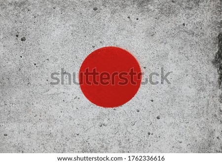 Japan flag on concrete wall