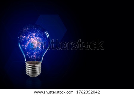 Lightbulb symbol of smart creative technology idea abstract background concept with light and digital innovation to present professional think power consulting advice solution strategy