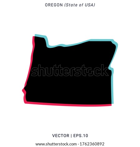 Map of Oregon Vector Design Template