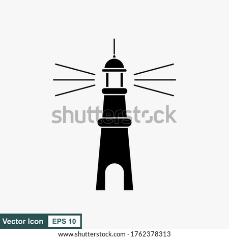 Lighthouse vector flat design. Vector illustration clip art.