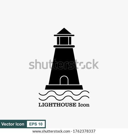 Lighthouse vector flat design. Vector illustration clip art.