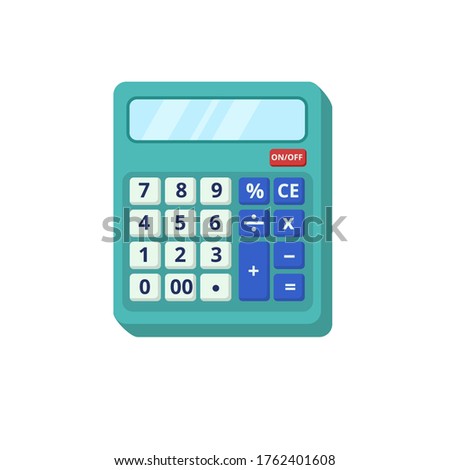 Calculator vector illustration with flat design isolated on white background. Calculator clip art 