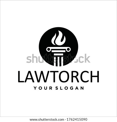 law and torch vector logo design graphic abstract