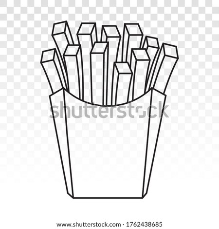 potato french fries or chips line art icon for apps and websites