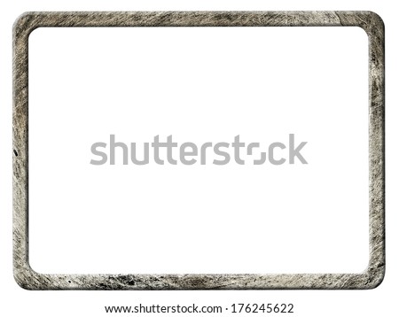 Metal frame with rounded corners, isolated on white background