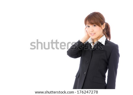 asian businesswoman isolated on white background