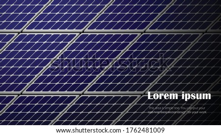 Modern dark solar cell background in full HD size, technology concept, vector template for your design work, presentation, website or others.