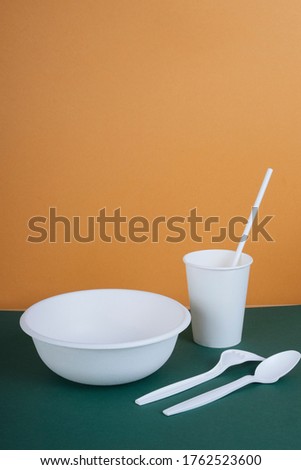 Disposable utensil made of paper or plastick mock up.