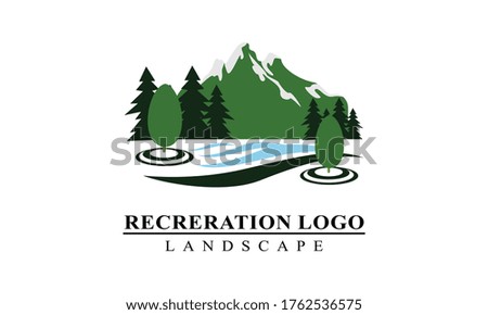 Parks and recreation landscape illustration logo design