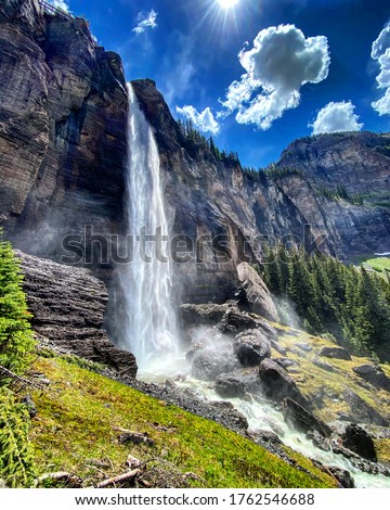 Bridal Veil falls waterfall in Tulluride, Colorado.