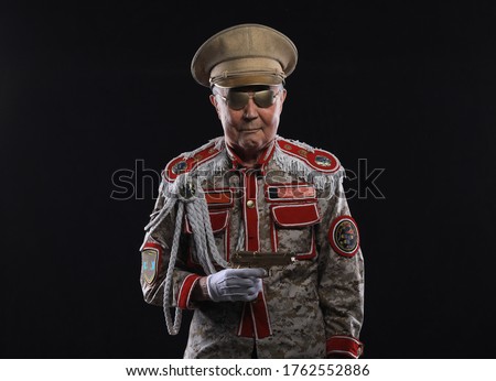 portrait of an old dictator general Royalty-Free Stock Photo #1762552886