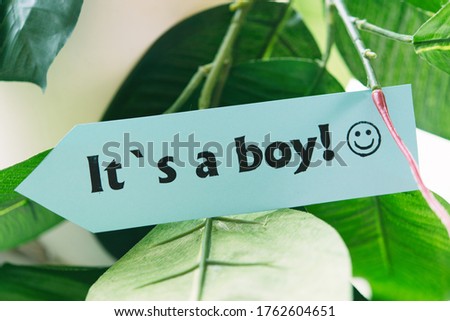 The sticker it's a boy