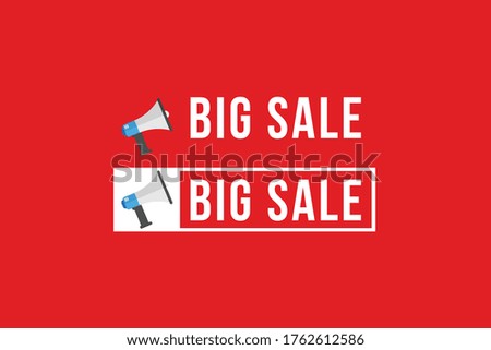 Banner with megaphone and text big sale.vector illustration in flat style design.Isolated on background.