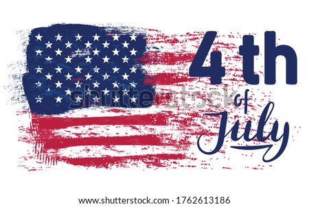 July 4th, US Independence Day. American national flag in grunge style