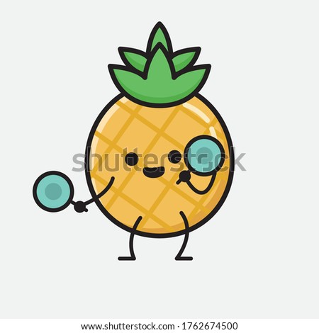 An illustration of Cute Pineapple Fruit Mascot Vector Character in Flat Design Style
