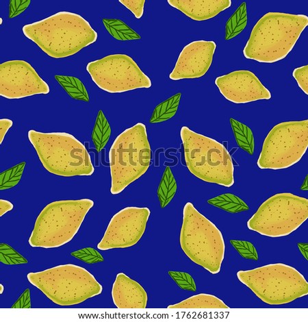 Lemon seamless pattern. Isolated. Spring vibe, nice for decor, packing