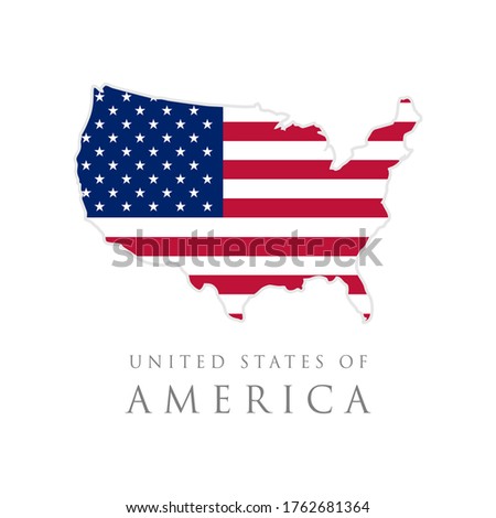 Shape of America map with American flag. vector illustration. can use for united states of America indepenence day, nationalism, and patriotism illustration. USA flag design