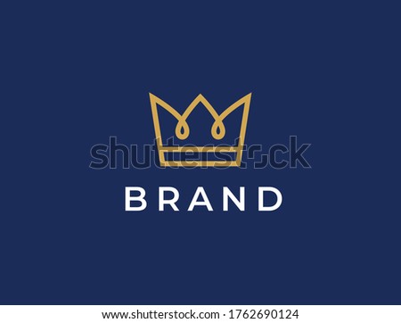Creative Crown abstract Logo design vector template. Vintage Crown Logo Royal King Queen concept symbol Logotype concept icon.