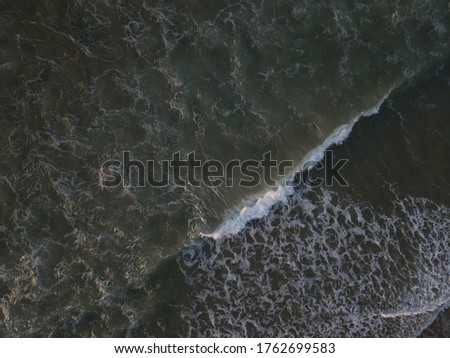 Aerial photo of a small shore break, New Zealand. 