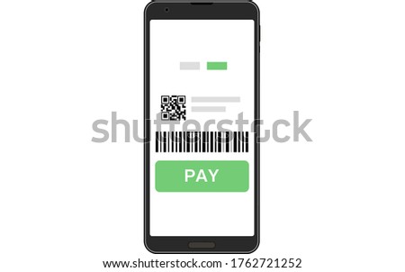 A smartphone that opens the usage screen of the smartphone payment application
Vector illustration material