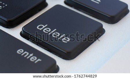 Close up the Delete key on the laptop keyboard Royalty-Free Stock Photo #1762744829