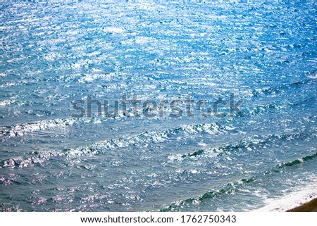 close-up of the water surface on a cloudy day
