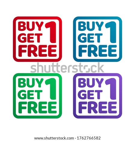 Buy 1 Get 1 Stamp Badge Tag In Grunge Style Illustration Vector Isolated